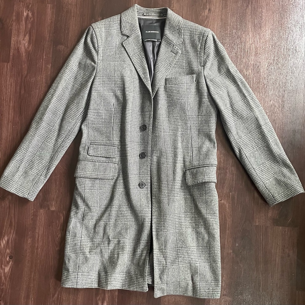 VINTAGE CLUB MONACO overcoat sz S Prince of Wales